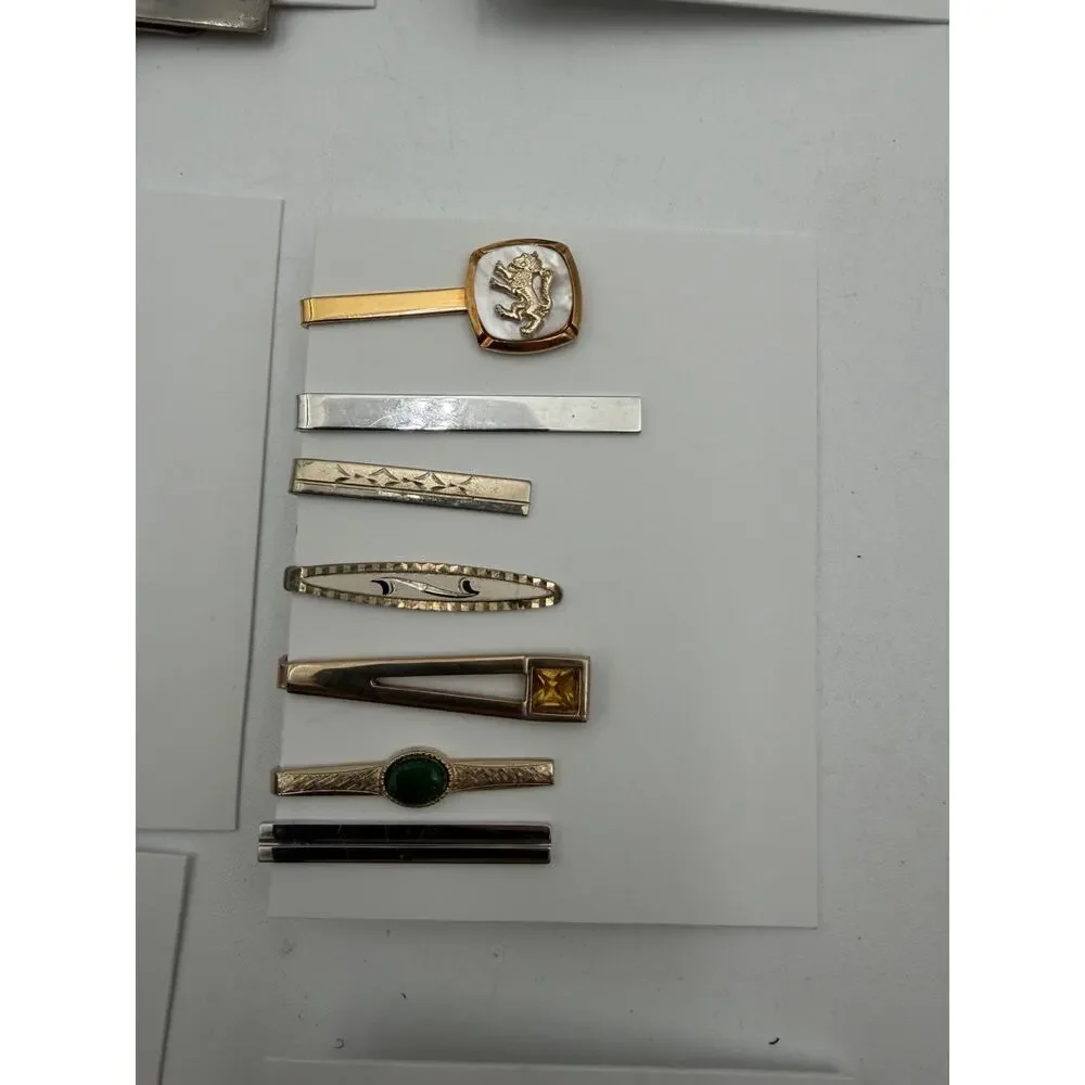 Vintage Lot 60+ Tie Clip/ Tie Pin Signed Anson Hicock Swank Gold Silver Tone